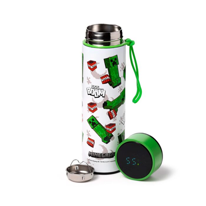 Thermo Kulacs, Digitális Hőmérővel 450ml - Minecraft Creeper&TNT