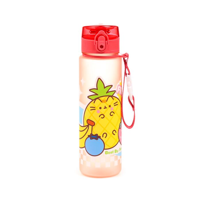 Kulacs 600ml, Csőrös, Ütésálló - Gyümölcsös Pusheen Macska