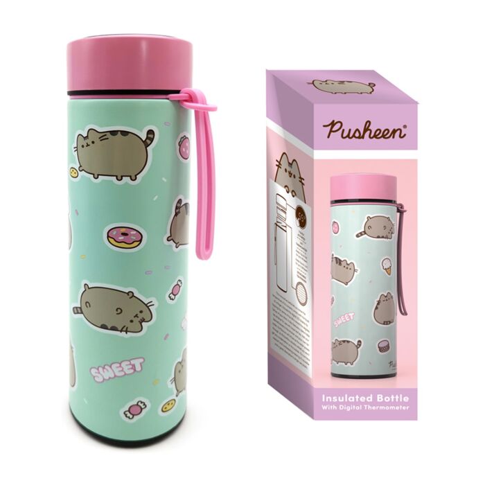 Thermo Kulacs, Digitális Hőmérővel 450ml - Ínyenc Pusheen Macska