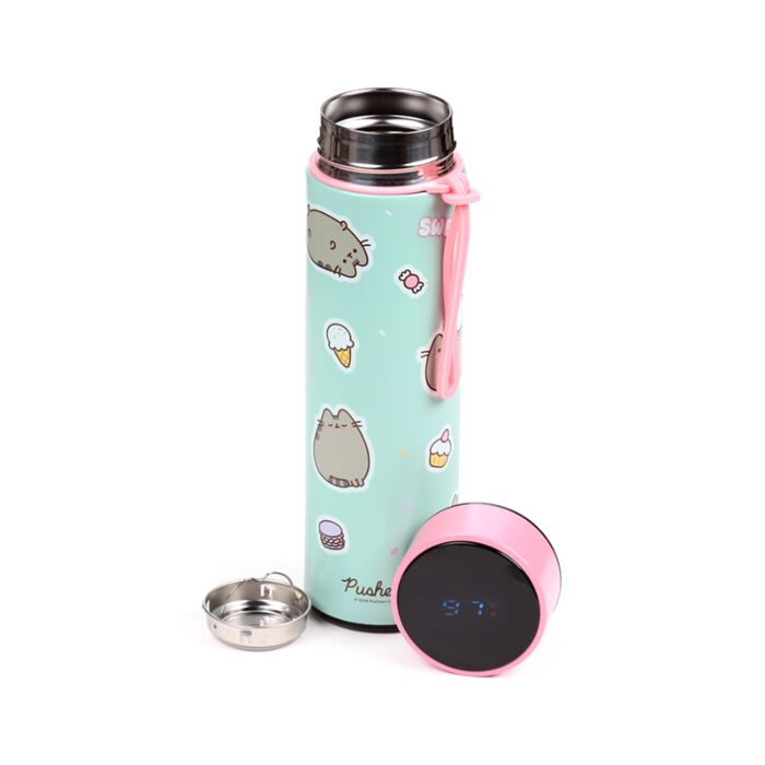 Thermo Kulacs, Digitális Hőmérővel 450ml - Ínyenc Pusheen Macska