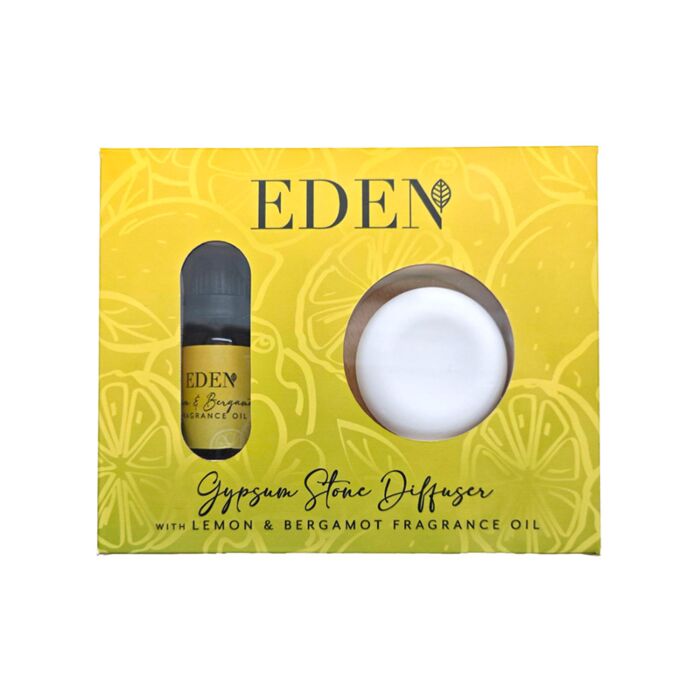 Gipsz Diffúzor Kő & Parfümolaj Szett - Citrom & Bergamot - Eden