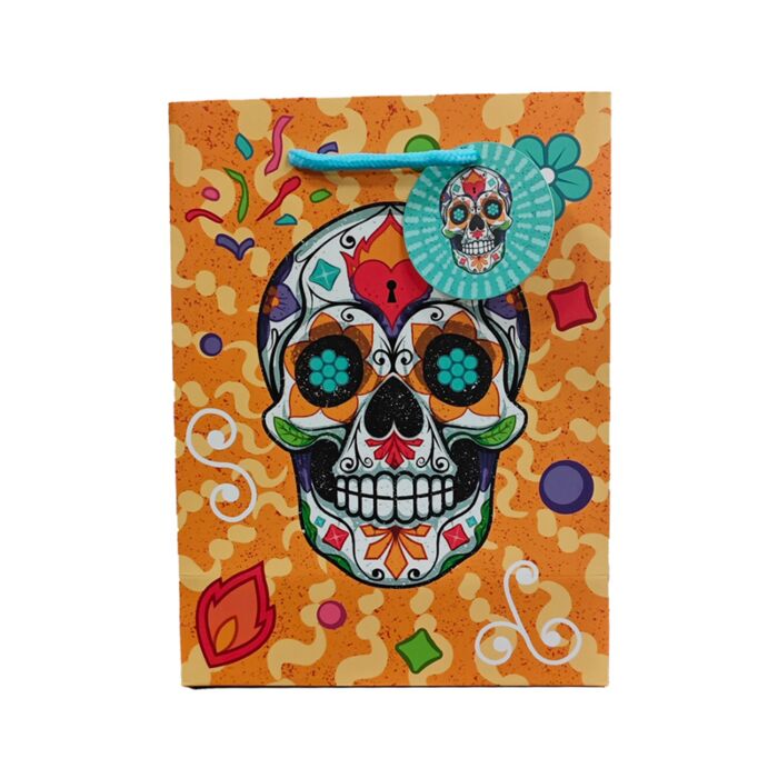 Ajándéktasak 17x9x23cm - Day of the Dead - Mexikói Koponyák
