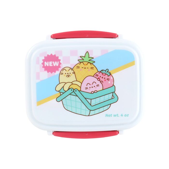 Bento Ételhordó Doboz Evőeszközökkel, Pattintós Tető - Gyümölcsös Pusheen Macska