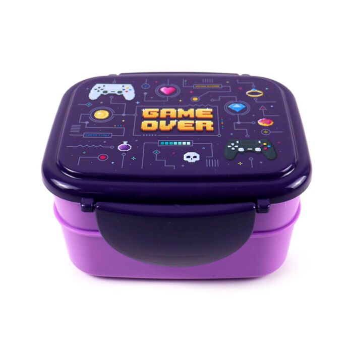 Bento Ételhordó Doboz Evőeszközökkel, Pattintós Tető - Game Over