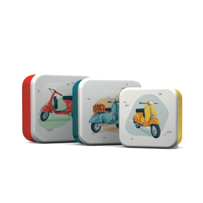 Uzsonnás Doboz Szett M/L/XL, 3 db - Retró Robogó /Scooter