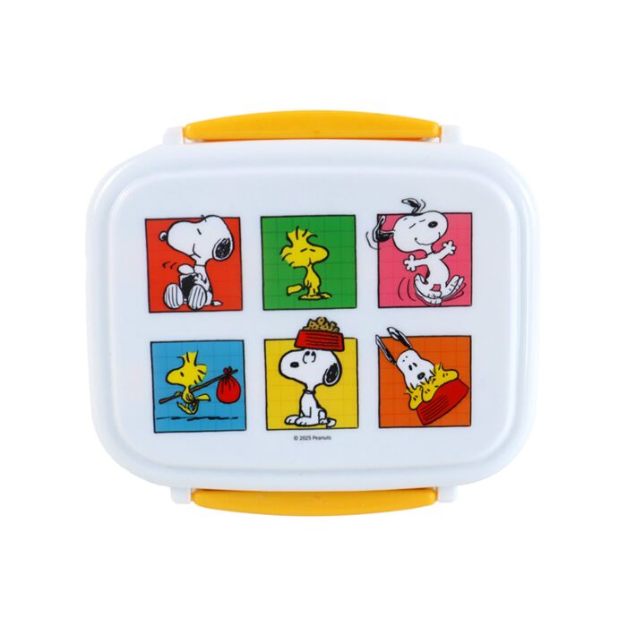 Bento Ételhordó Doboz Evőeszközökkel, Pattintós Tető - Snoopy & Woodstock PEANUTS