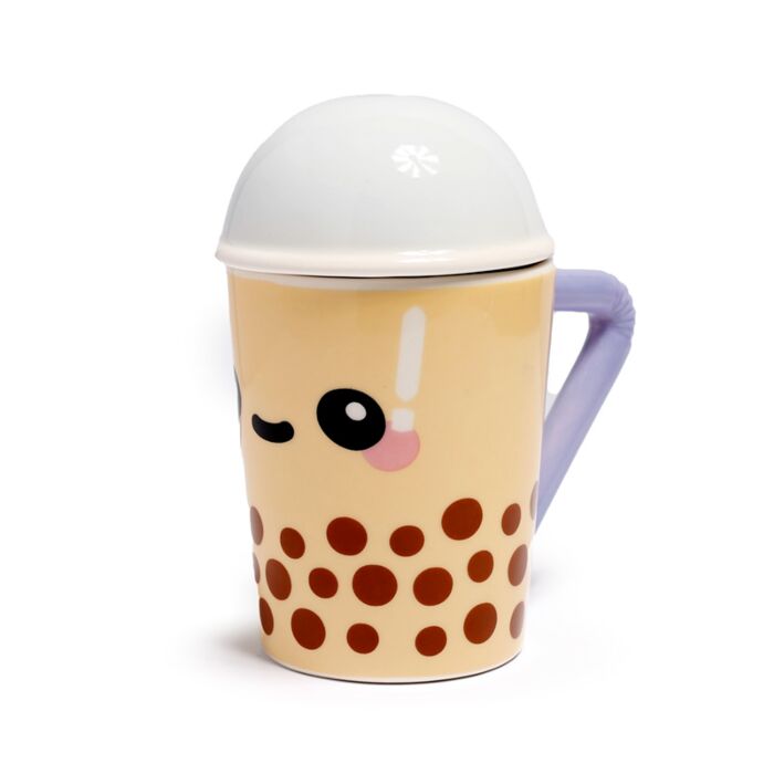 Kerámia Bögre Fedéllel - Boba, a Bubble Tea - Foodiemals