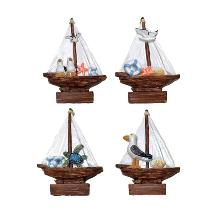 Hűtőmágnes, Tengerpart - Vitorlás Hajó Sailing Boats Sirállyal & Teknősbékával
