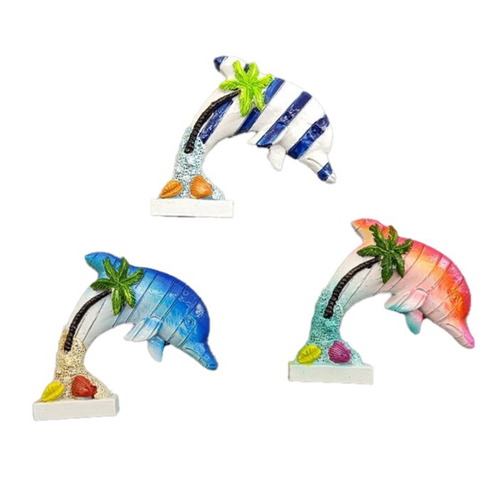 Hűtőmágnes, Tengerpart - Delfin Formájú - Trópusi Pálmafa