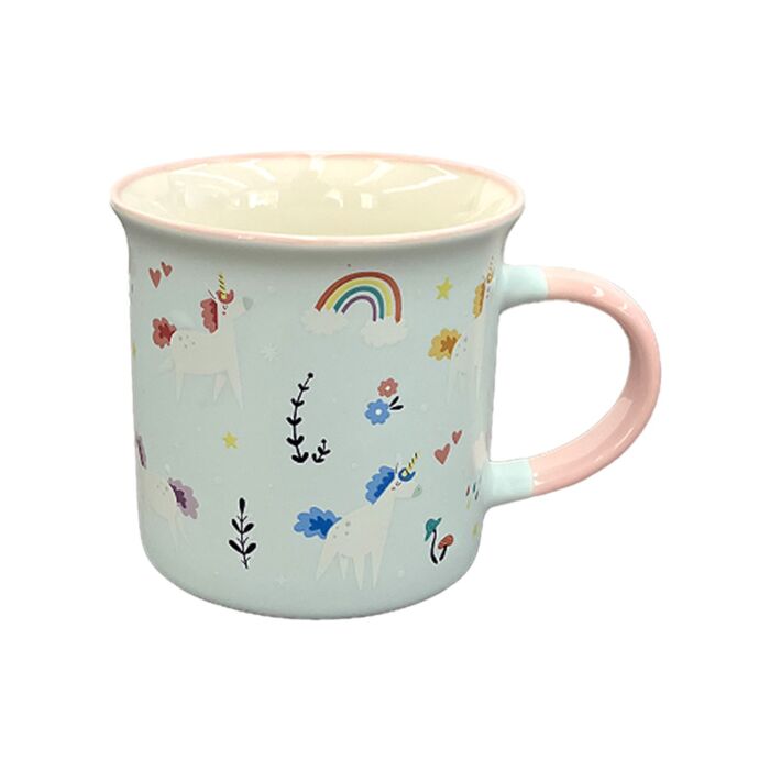 Lekerekített Peremű Bögre, Porcelán - Unikornis Varázslat