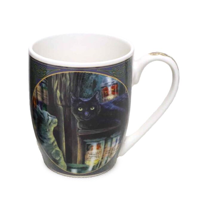 Bögre, Porcelán - Macska a Varázsboltban - Magical Emporium - Lisa Parker