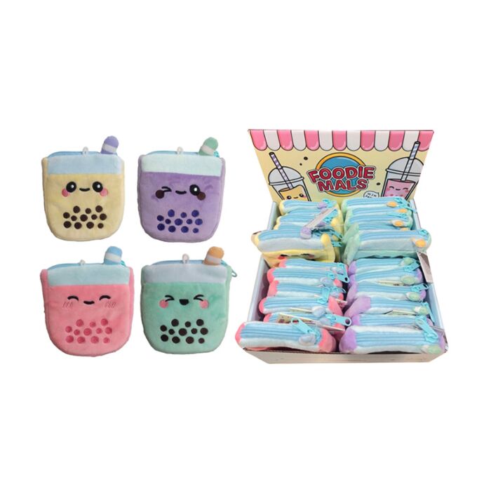 Aprótartó/Mini Pénztárca, Plüss - Bubble Tea - Foodiemals