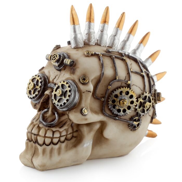 Dekor Koponya - Mohikán Steampunk Koponya Töltényekkel
