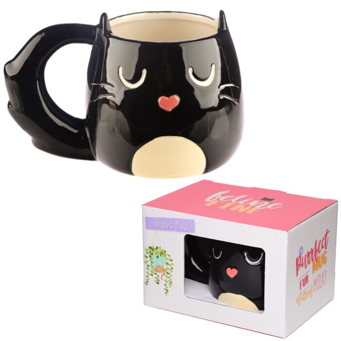 Bögre - Feline Fine Macska - Fekete