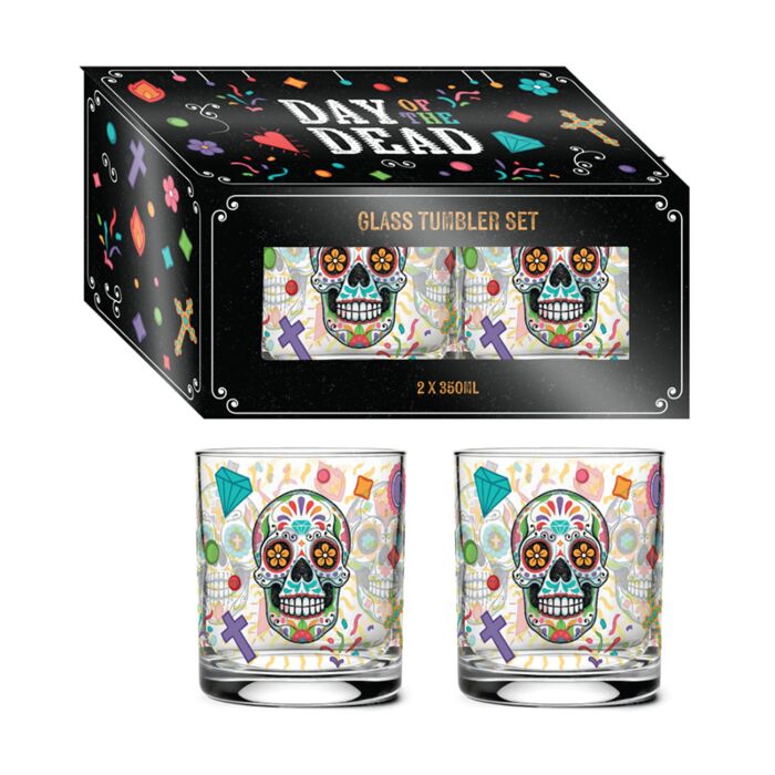 Pohárkészlet, 2 db-os - Day of the Dead - Mexikói Koponyák