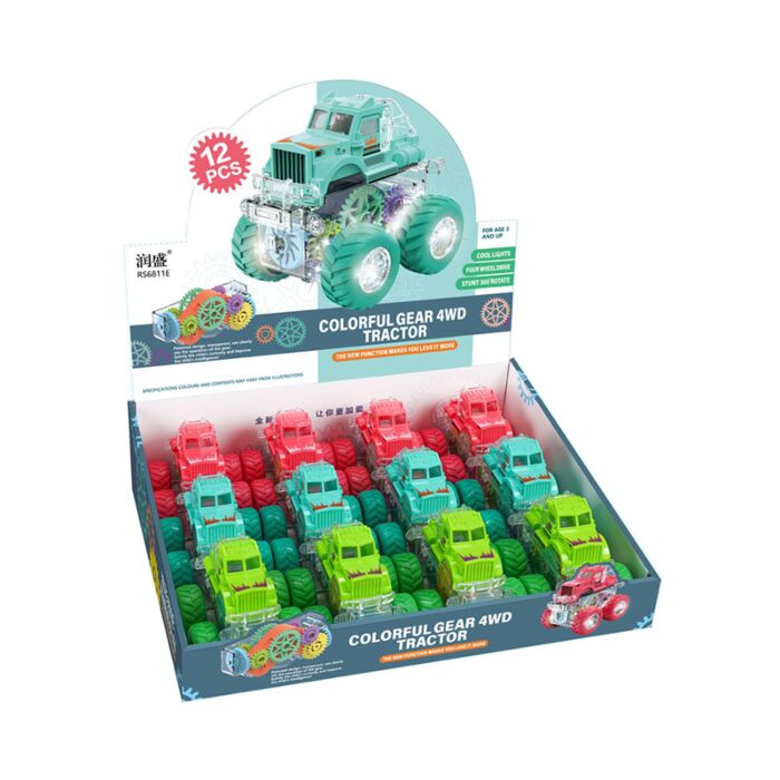 Felhúzhatós Játék - Kaszkadőr Traktor Fogaskerekekkel