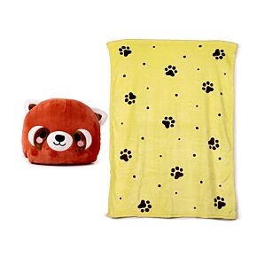 2 az 1-ben Plüss Párna & Takaró - Ru, a Vörös Panda - Blankeazzz