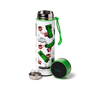 Thermo Kulacs, Digitális Hőmérővel 450ml - Minecraft Creeper&TNT