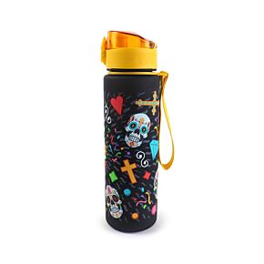 Kulacs 600ml, Csőrös, Ütésálló - Day of the Dead - Mexikói Koponyák