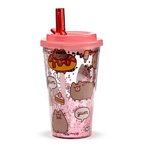 Pohár Tetővel és Szívószállal - Ínyenc Pusheen Macska