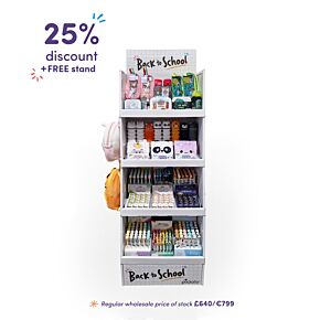 Szabadon Álló Display Hozzávaló Termékekkel, 4 Polc - Írószer/Iskolai Eszközök