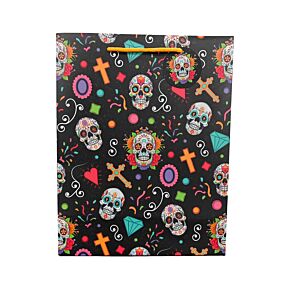 Ajándéktasak 26x12x33cm - Day of the Dead - Mexikói Koponyák