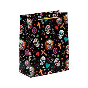 Ajándéktasak 26x12x33cm - Day of the Dead - Mexikói Koponyák