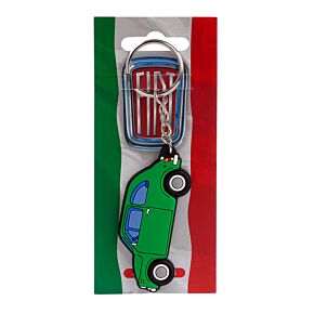 Kulcstartó, PVC - Zöld - Fiat 500