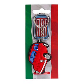 Kulcstartó, PVC - Piros - Fiat 500