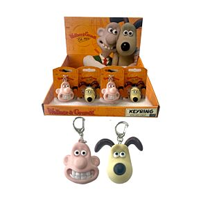 Kulcstartó Hanggal, Műanyag, LED-es - Wallace & Gromit