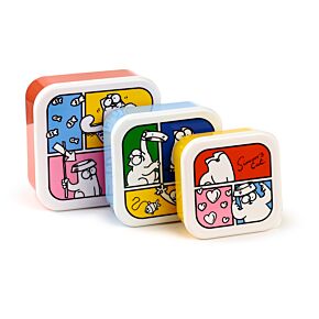 Uzsonnás Doboz Szett M/L/XL, 3 db - Simon's Cat Comic (Piros/Kék/Sárga)