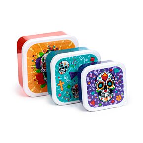Uzsonnás Doboz Szett M/L/XL, 3 db - Day of the Dead - Mexikói Koponyák