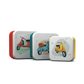 Uzsonnás Doboz Szett M/L/XL, 3 db - Retró Robogó /Scooter Uzsonnás Doboz Szett M/L/XL, 3 db - Retró Robogó /Scooter
