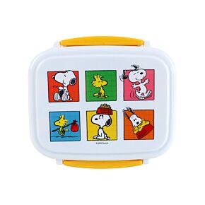 Bento Ételhordó Doboz Evőeszközökkel, Pattintós Tető - Snoopy & Woodstock PEANUTS