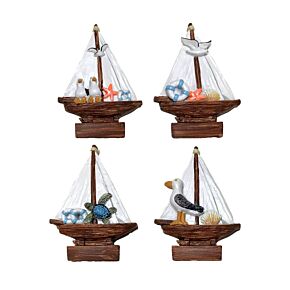 Hűtőmágnes, Tengerpart - Vitorlás Hajó Sailing Boats Sirállyal & Teknősbékával