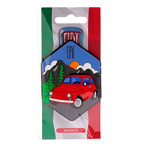 Hűtőmágnes, PVC - Fiat 500 - Hegyek