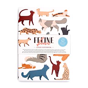 Vonalas Notesz A5, Újrahasznosított Papír - Feline Fine Macskafalka