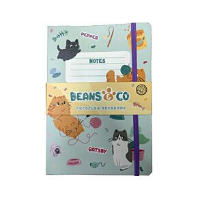 Vonalas Notesz A5, Újrahasznosított Papír - Beans & Társai Macskák