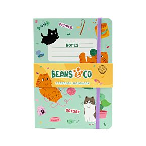 Vonalas Notesz A5, Újrahasznosított Papír - Beans & Társai Macskák