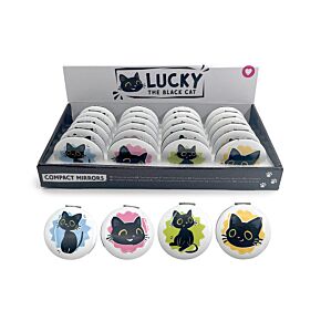 Kompakt Tükör, Fém - Lucky, a Fekete Macska