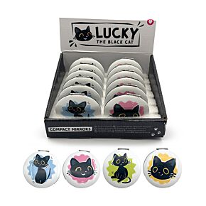 Kompakt Tükör, Fém - Lucky, a Fekete Macska