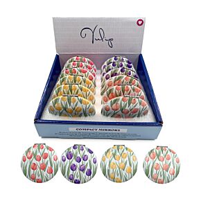 Kompakt Tükör, Fém - Tulipán Kompakt Tükör, Fém - Tulipán