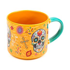 Bögre, Porcelán - Nagy - Day of the Dead - Mexikói Koponyák