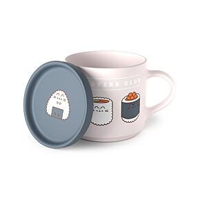 Bögre és Alátét/Fedél Szett - Sushi - Pusheen Macska Bögre és Alátét/Fedél Szett - Sushi - Pusheen Macska