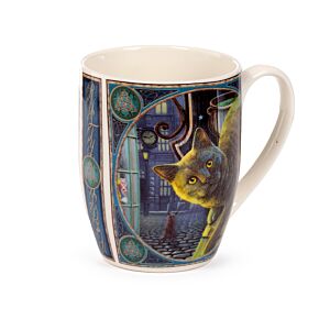 Bögre, Porcelán - Macska - Rusty Cauldron Cat - Lisa Parker