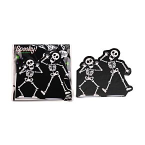 3 Rétegű Szalvéta Csomag, 12 db, Halloween - Csontváz Forma - Kísérteties