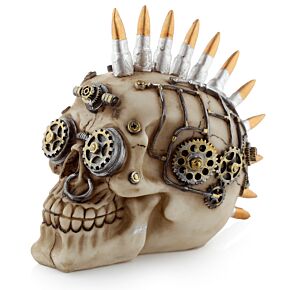 Dekor Koponya - Mohikán Steampunk Koponya Töltényekkel