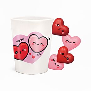 Bögre, Kerámia - Szívek - 4 Szívből a Fül - J'Adoramals XOXO