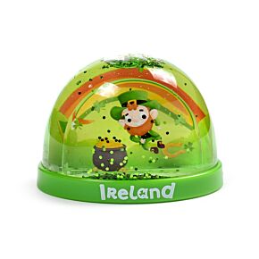 Hógömb, Glitteres - Közepes - Szerencsehozó Kobold Lóherével & Írország