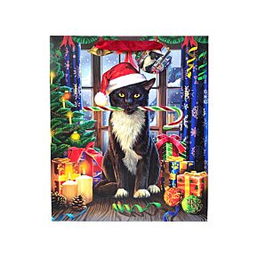 Ajándéktasak 26x12x33cm, Karácsonyi - Karácsonyi Krampusz Macska - Lisa Parker